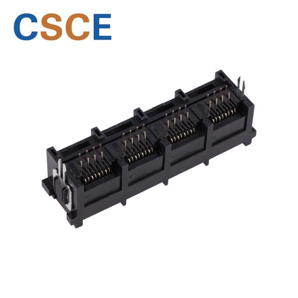 Unshielded Hook RJ45 Multi Port / 4 Port RJ45 Contact Resistance 30 Milliohm Max