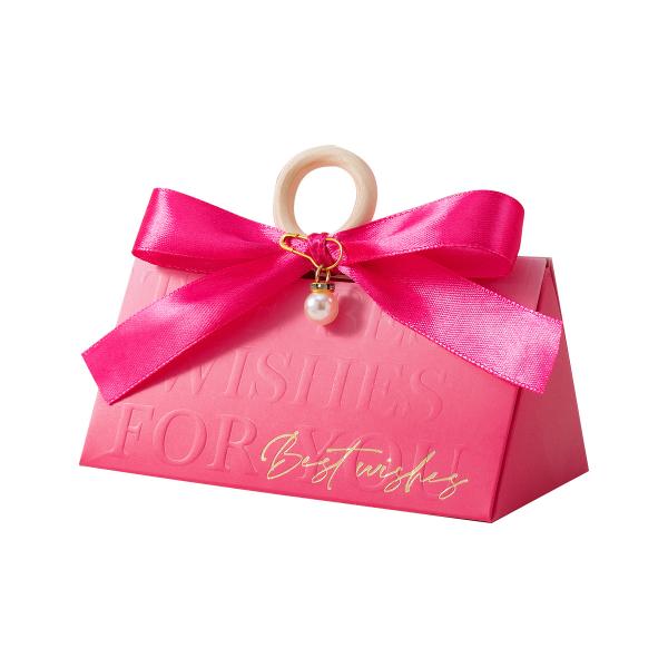 Custom Rose Gold Wedding Favor Box with Logo