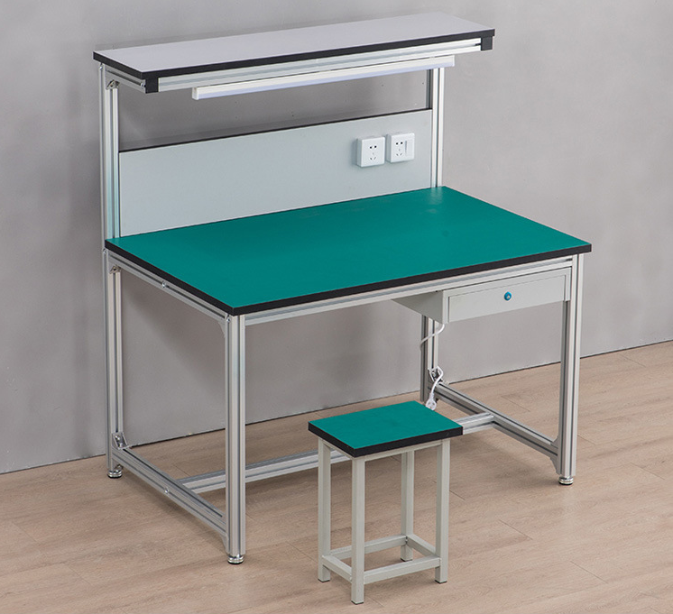 2 Tier Anti Static Workbench Heavy Duty Assembly Workbench Corrosion Proof With Drawers