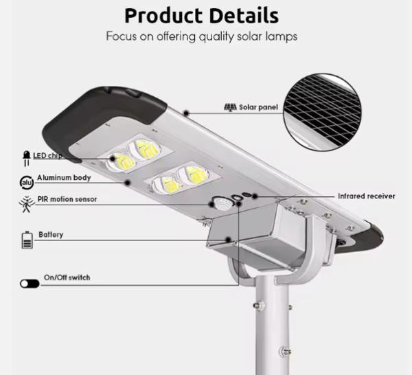 Automatically Outdoor IP65 Solar LED Street Lights Waterproof 20W 30W 40W 60W 100W
