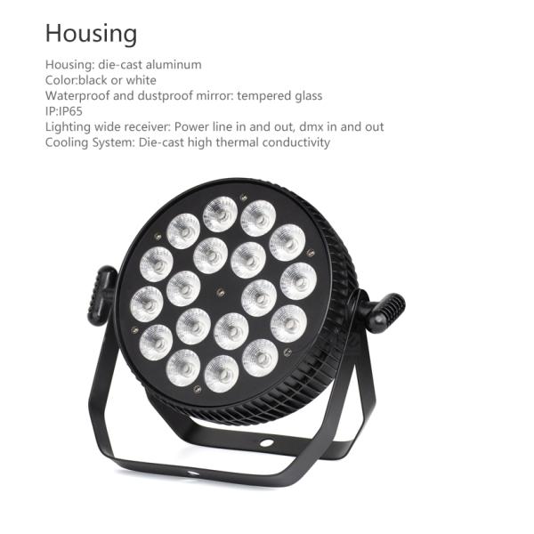 Равенство СИД этапа RGBWA УЛЬТРАФИОЛЕТОВОЕ плоское может света установило DMX512 режим контроля 180W