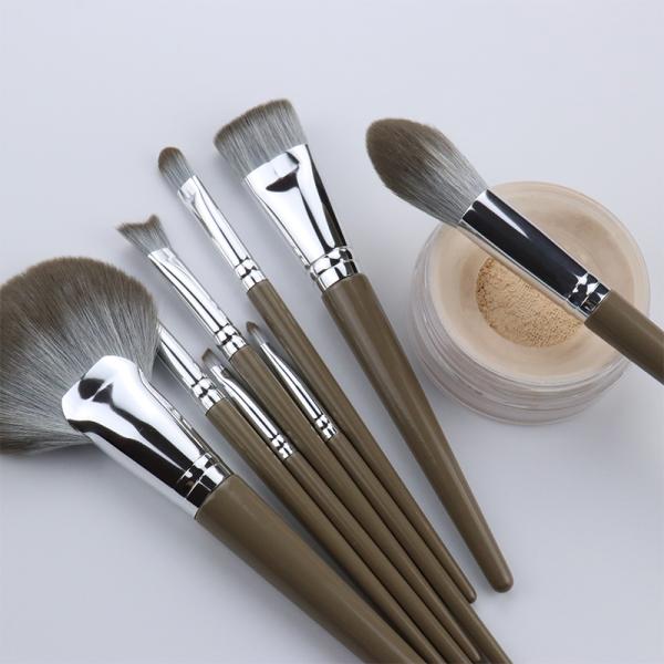 Grey Makeup Brush Set Of Eight Fine Synthetic Hair Cruelty Free