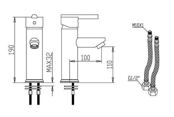 CP Single Hole Bath Sink Faucet Passed Salt Spray Testing 120 hours
