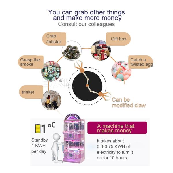 4 Person Claw Arcade Toy Vending Machine Coin Operated