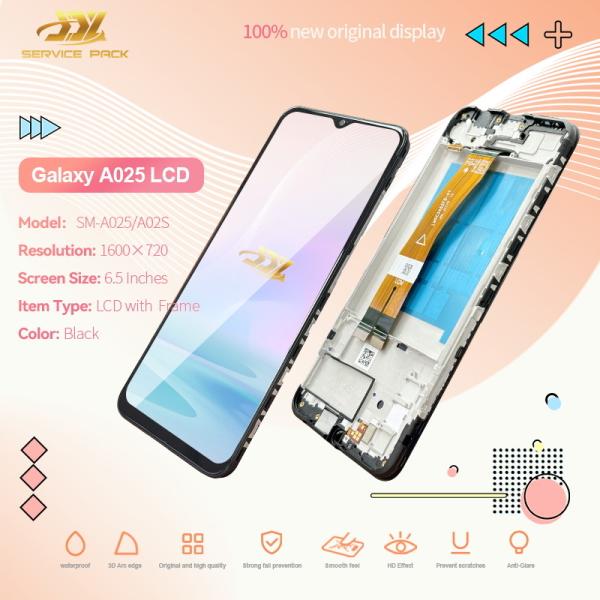 100% проверенный QC A02S LCD замена антистатический пакет Black Mobile LCD дисплей