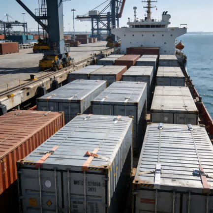 FULL CONTAINER OCEAN FREIGHT ARRIVAL AT PORT , BULK CARGO , CUSTOMS DECLARATION .