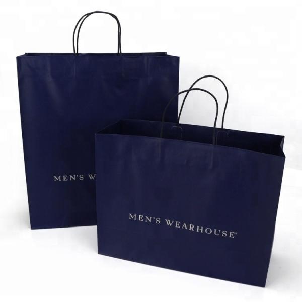 Custom Kraft Recyclable Paper Bag For Clothes Environmentally Friendly with Logo