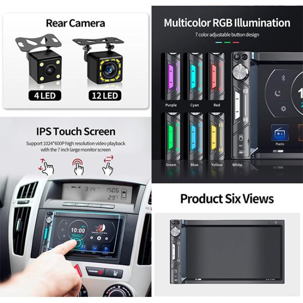 7 Inch IPS MP5 Car Stereo Mirrorlink AM FM High Definition Car Stereo Dual Camera