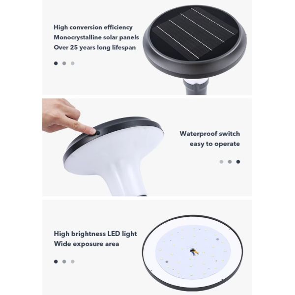 IP65 Waterproof Solar Powered Lawn Light for Backyard Decoration