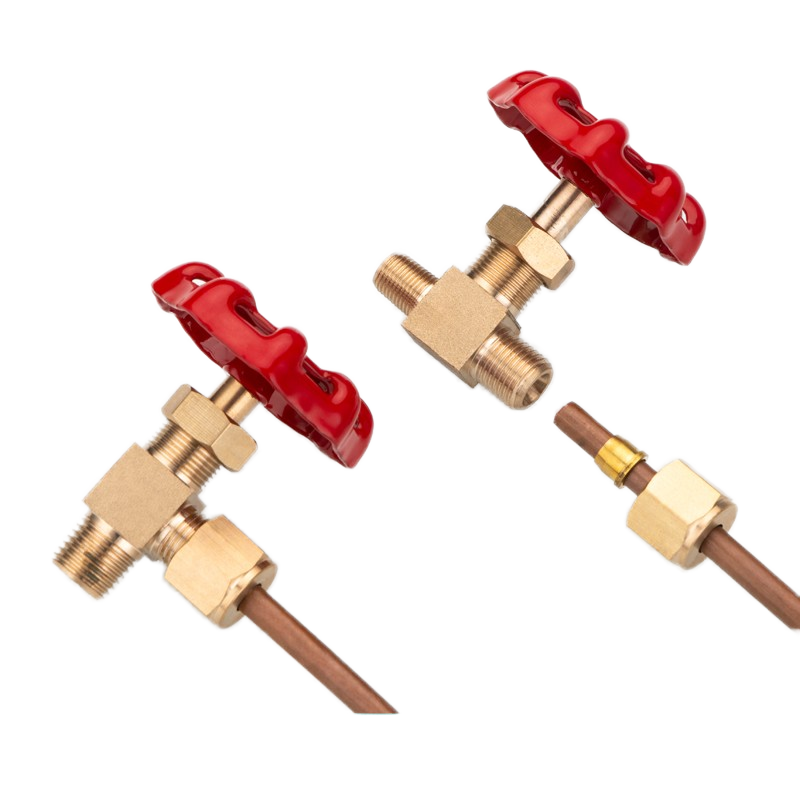 Brass Compression Type Angle Needle Valve BSP NPT Male Thread High Pressure Needle Regulating Valve for Instrument Tubing