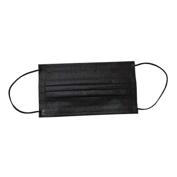 3 Ply Black Disposable Face Mask Nonwoven Fabric Ethylene Oxide Sterilization