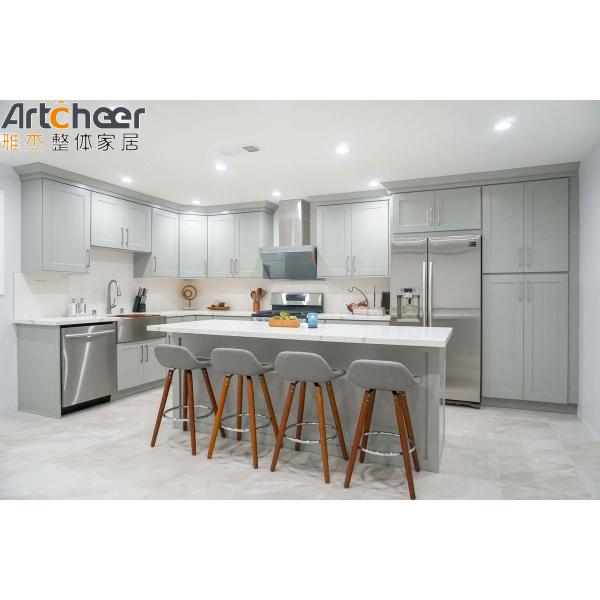 Американский стиль готовый к сборке Модульный кухонный шкаф в стиле White Shaker