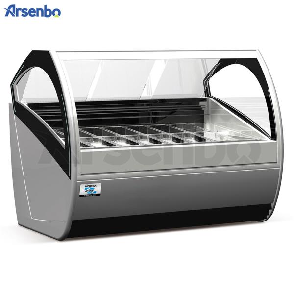 White 650L Ice Cream Scoop Display Freezer , Freestanding Commercial Gelato Freezer