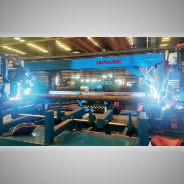 Carbon Steel Straight Pipe Flange Four Heads Welding Station PF4H-24M