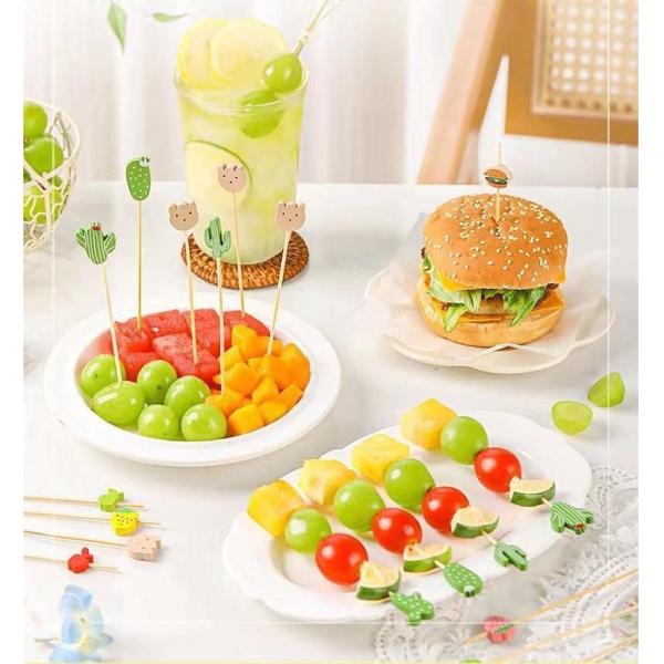 Customized Natural Fruit Bamboo Skewers for Fruit and Salad Must-Have Kitchen Tool