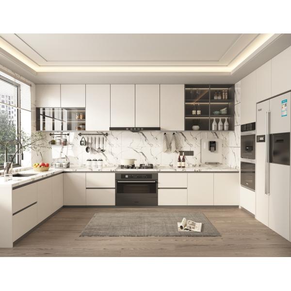 Tall Kitchen Pantry Storage Cabinet With Power Outlets LED Hutch Buffet Cabinet