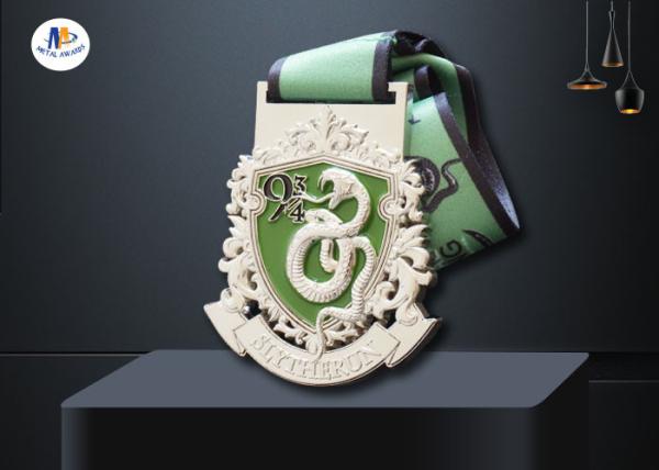 3D Design And Cut Out Custom Award Medals Color Filled With Heat Transfer Lanyard