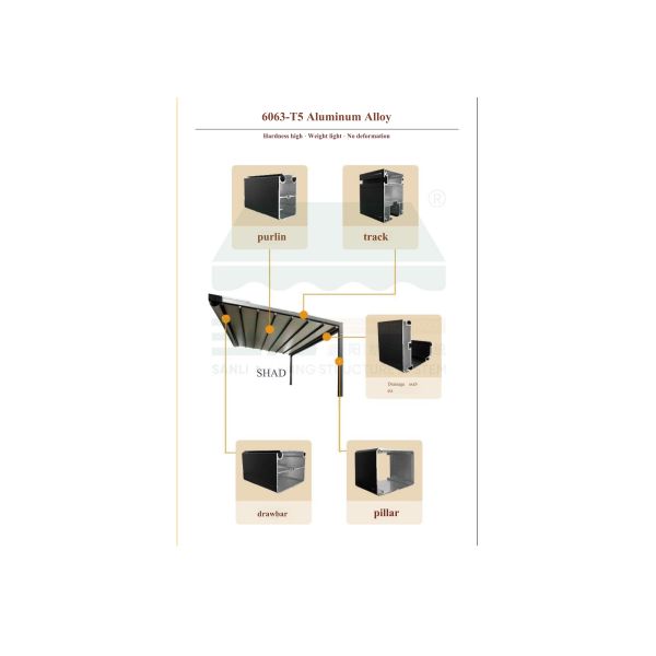 Waterproof Retractable Awning with Aluminum Frame Polyester Sail-Outdoor Patio Canopy 6m Projection Customizable Dimensions