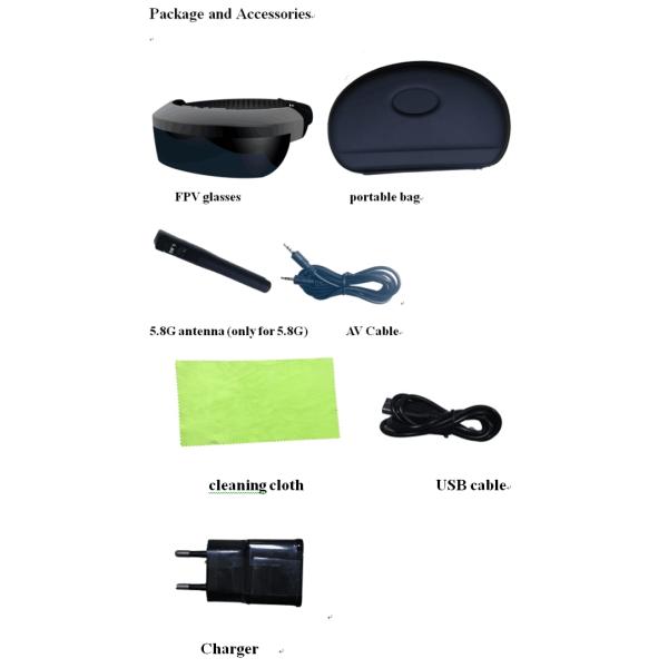 0.32 Inch FOV 35 Degree FPV Goggles Video Glasses With Resin Lens Comfortable