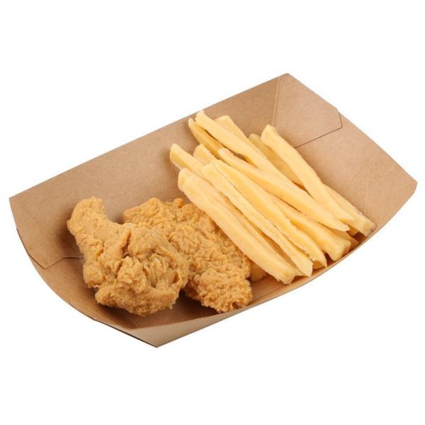 Fast Food French Fry Containers Kraft Paper Boat Serving To Go Containers Packaging