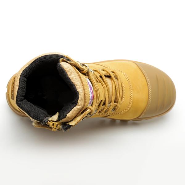 Chaussures de travail de construction en acier à orteils de haute coupe Chaussures en cuir véritable pour travaux lourds