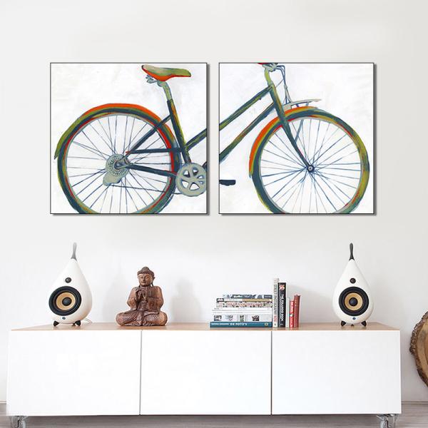 Customized Spray Painting Vintage Bike On Canvas Easy Set Up Living Room Decoration Prints