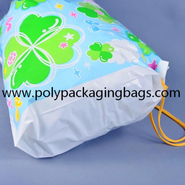 NERC 0.07mm PE Plastic Drawstring Backpack Bags For Travel Drawstring Plastic Bags