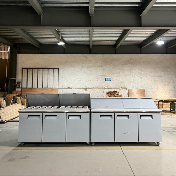 Commercial Salad Sandwich Prep Station Stainless Steel Refrigerated Pizza Prep Table