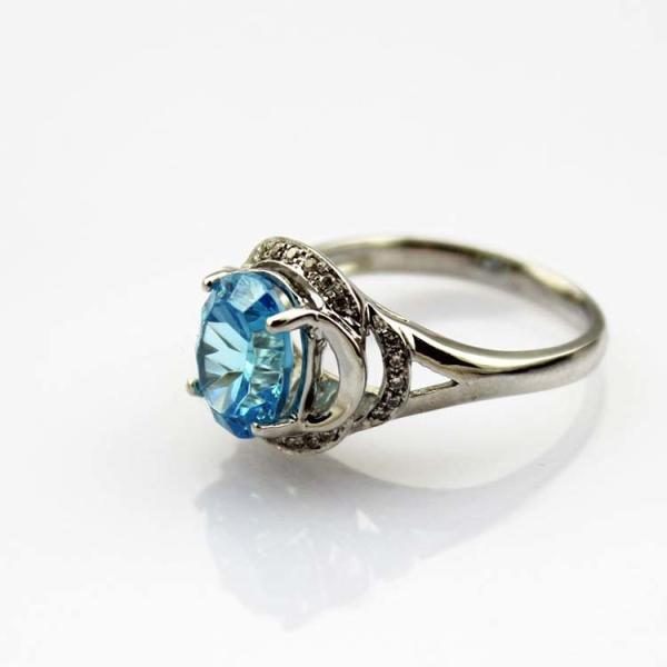 Sterling Silver with Lavender Amethyst Cubic Zirconia Gemstone Ring(R167)