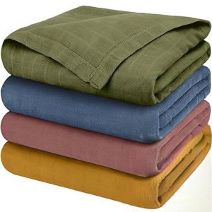 4-Pack Organic Muslin Swaddle Blankets 47x47 Inches Made from 70% Bamboo Viscose