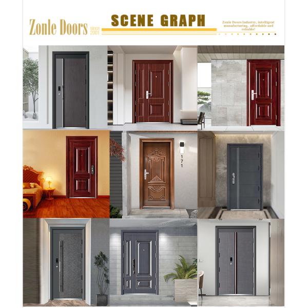 Entrance Interior Front House Door ISO Certificate Chinese Door Factory Steel Security Doors Whole Sales Price