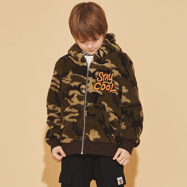 Верхние части мальчиков куртки ватки коралла Parkas зимы детей камуфлирования облегченные