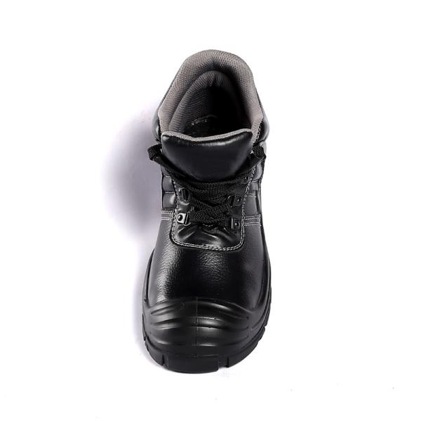 PU Injection Sole Men'S Comfortable Construction Work Shoes Black Mid Top Baotou Steel Toe Steel Sole