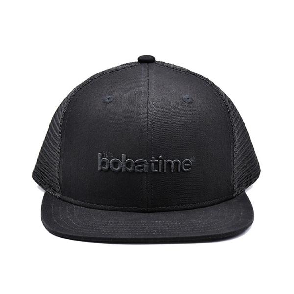 Capuz de caminhoneiro unisex de algodão 6 painéis com logotipo bordado e etiqueta tecida