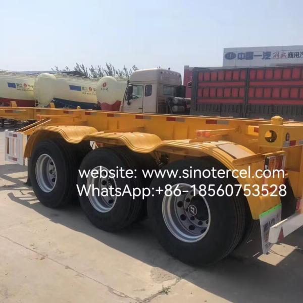 Skeletal Type Container Semi Trailer Yellow Capacity 3 Axles Pull Container High attendance rate Durable