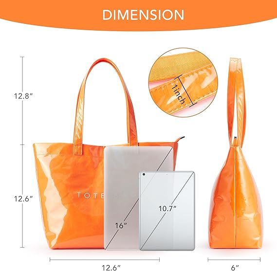 Fashion Casual Street Reusable Environmental Handbag Zipper Tote Bag, Kraft Paper Beach Bag Large Hobo Carry All Travel Shopping Handbag Plastic Shoulder Bag