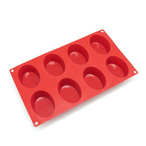 Silicone mold silicone cake mold pastry tools 8-Cavity Oval Shaped  SB-80