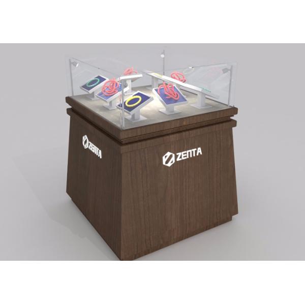 Boutique Glass Jewelry Display Cases 1200 X 600 X 950MM Brown Color