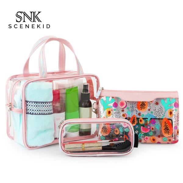 Wholesale PVC Transparent Makeup Bag Set 3 Pieces Organizer for Travel