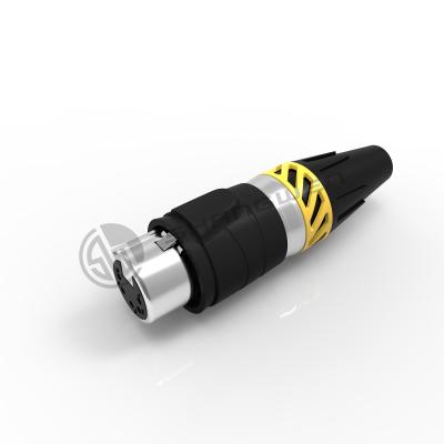 Áudio XLR 5 pin conectores elétricos à prova d'água Ip65 Plug feminina