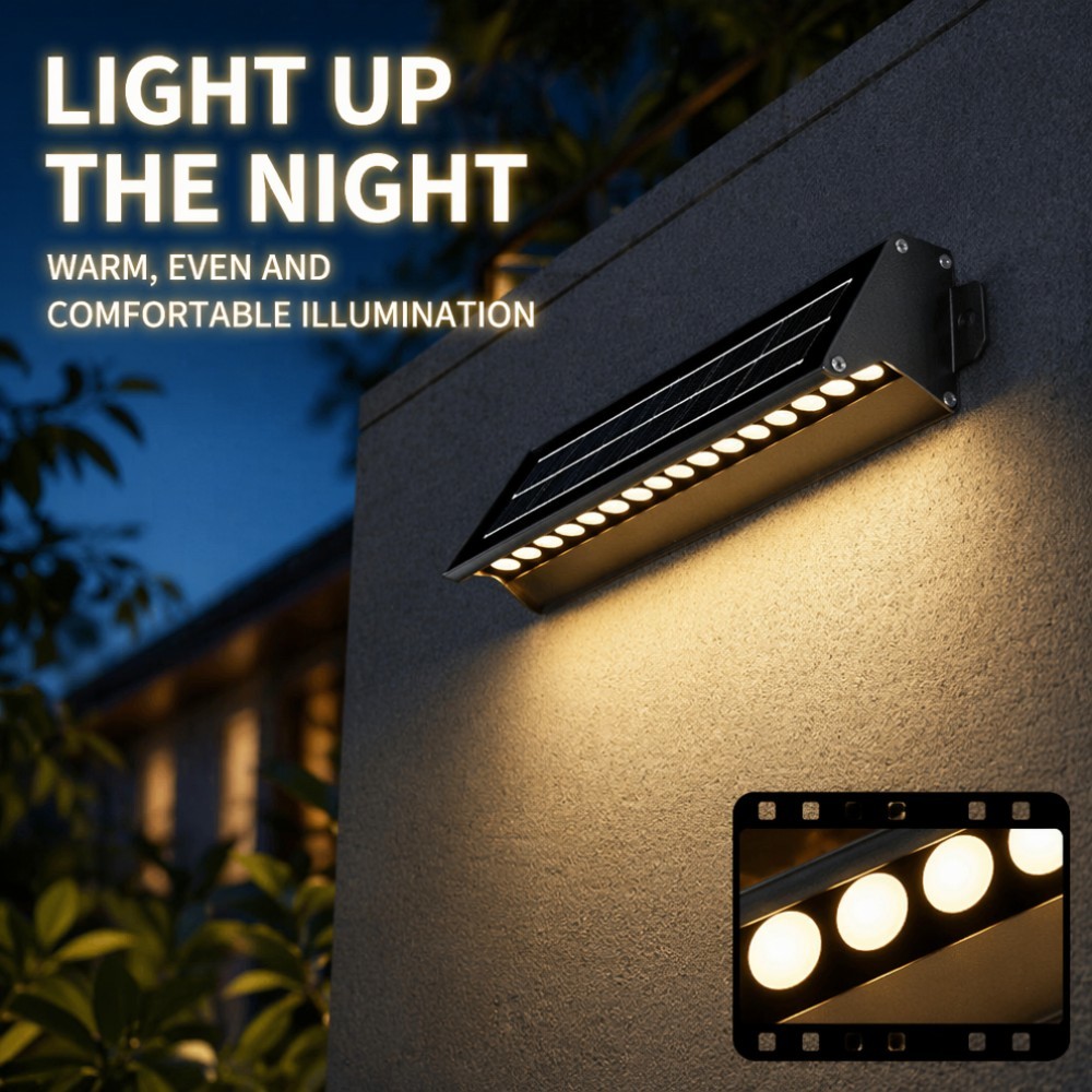 5W Solar Powered Wall Washer Lights IP65 Waterproof LED Facade Lighting For Building Walls