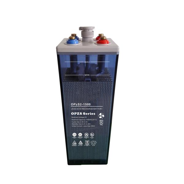 2V1500Ah OPzS Tubular Plate Battery with 20+ Years Design Life and Female Copper Insert M8 Terminal
