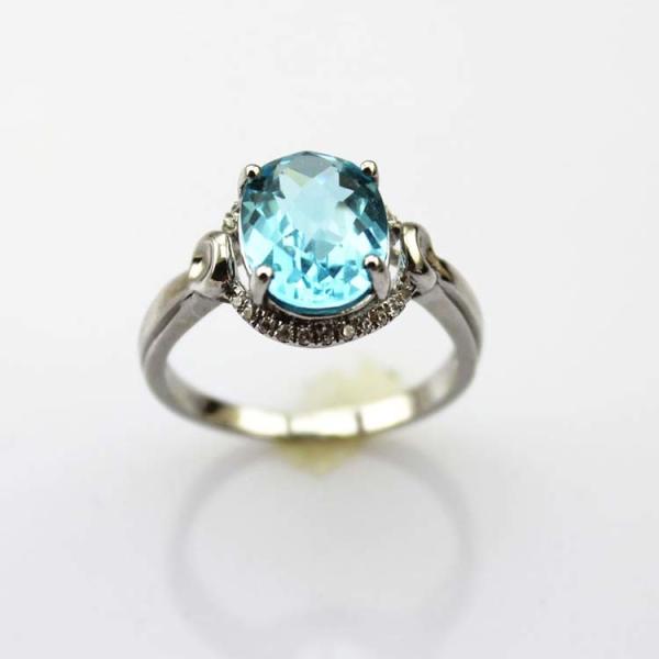 White Gold Plated 925 Silver Pink Cubic Zirconia Gemstone Women Ring (R263)