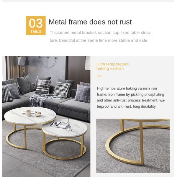 Light Luxury Nordic Minimalist Adjustable Coffee Table TV Stand Storage Drawer Modern Sintered Stone Top Metal Frame for Living