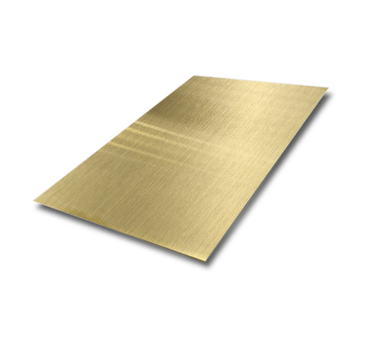 Hairline Champagne Gold Stainless Steel Plate, Premium PVD Finish