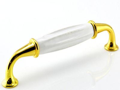 Anti Corrosion Ceramic Handles And Knobs , Gold Plated Turkey Design  Porcelain Wordrobe Pulls