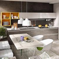 Armoires suspendues en bois cuisine Finition préfabriquée en bois massif modulaire