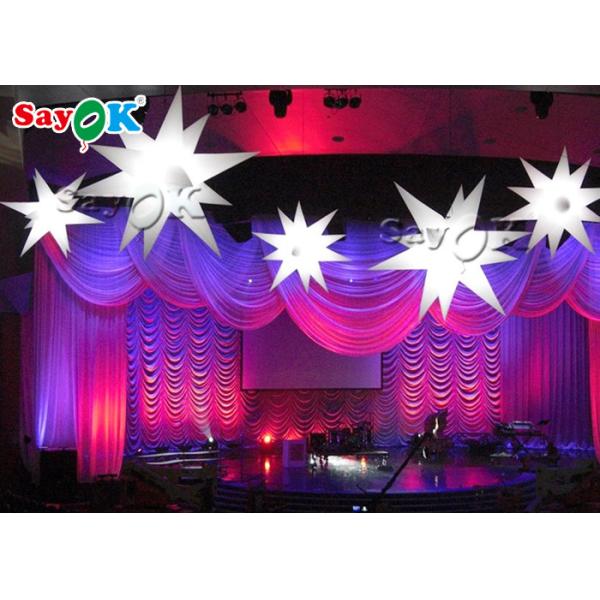 Cute 190t Oxford Cloth Hanging LED Inflatable Star For Outdoor Event