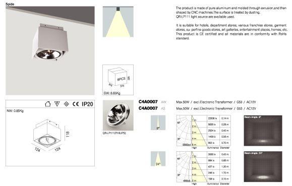 Pure Aluminum Max 50Watt G53 Square Surface Mount Can Light For Hotel