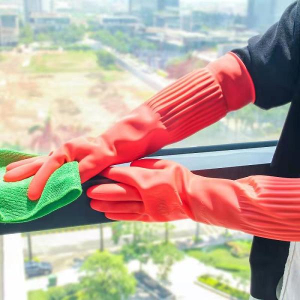 XL Extra Long Cuff Latex Gloves 45CM 120G/Pair Kitchen Cleaning Glove
